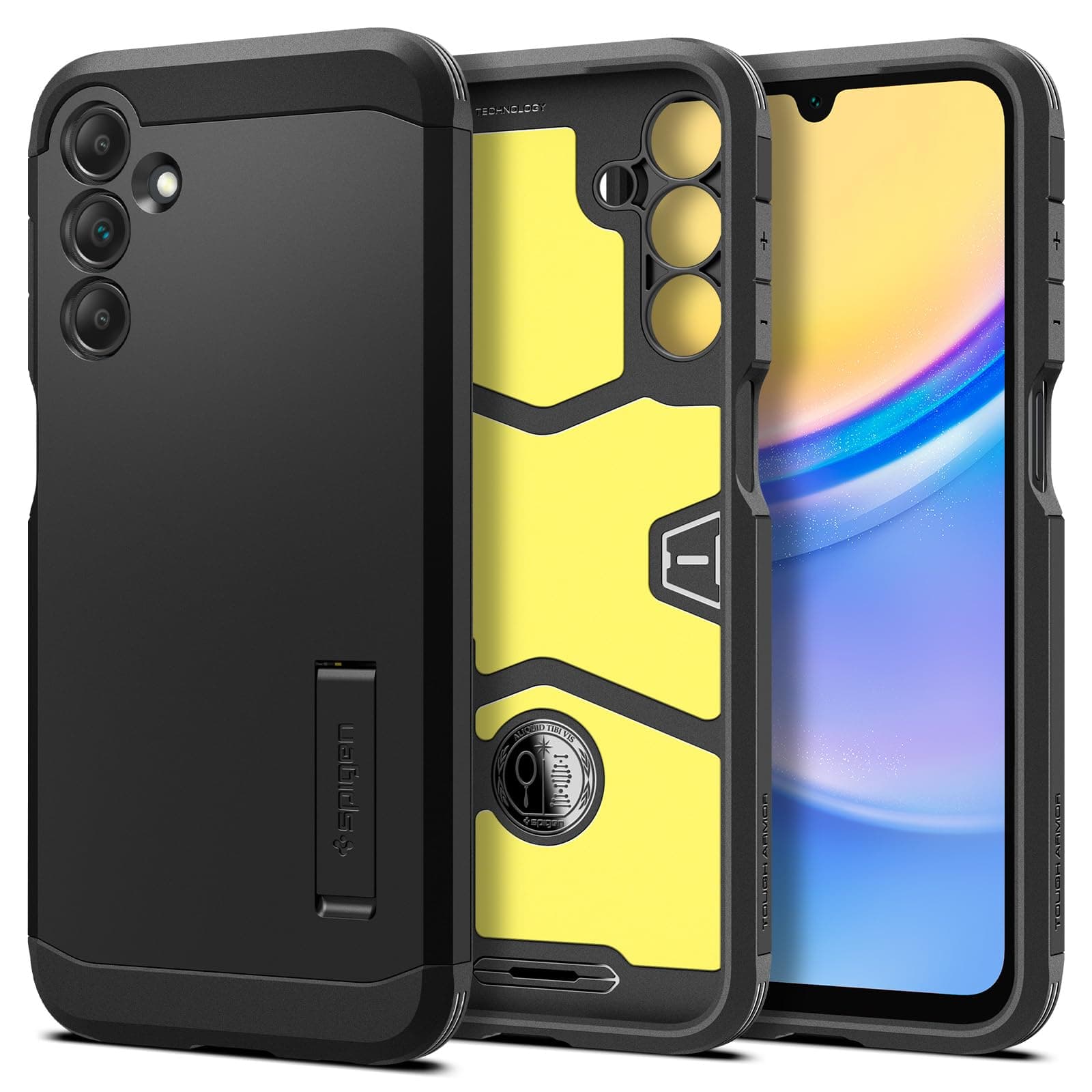 Хибриден кейс с най-висока степен на защита за Samsung Galaxy A15, Galaxy A15 5G - Spigen Tough Armor Case (черен)
