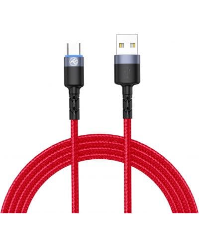 Кабел Tellur - TLL155334, USB-A/USB-C, 1.2 m, червен