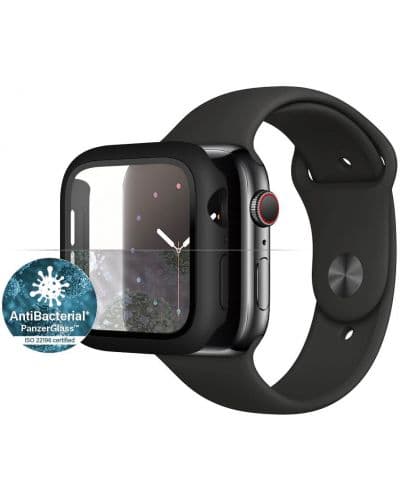 Стъклен протектор PanzerGlass - AntiBact, Apple Watch 4/5/6/SE, 44 mm, черен