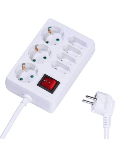 Разклонител Vivanco - 37323, 7 гнезда, 1.4m, бял