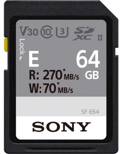 Карта памет Sony - 64GB, SDXC, SF-E UHS-II