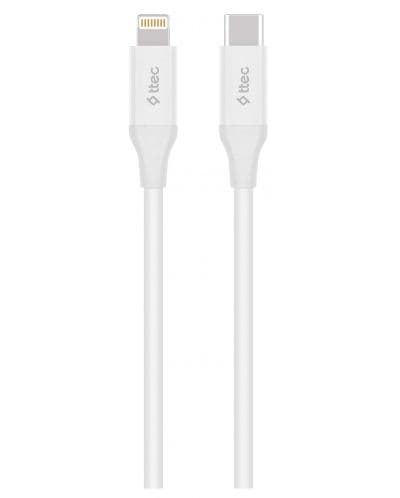 Кабел ttec - Lightning Fast Charging, USB-C/Lightnning, 1.5 m, бял