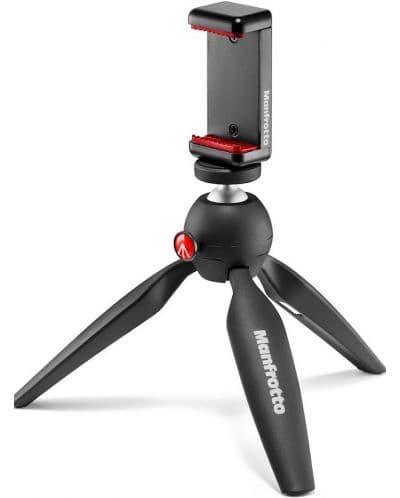 Мини статив Manfrotto - PIXI Smart + държач за смартфон, черен