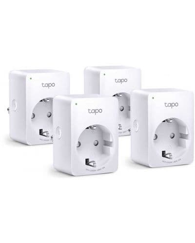 Смарт контакти TP-Link - Tapo P100, 4 броя, бели