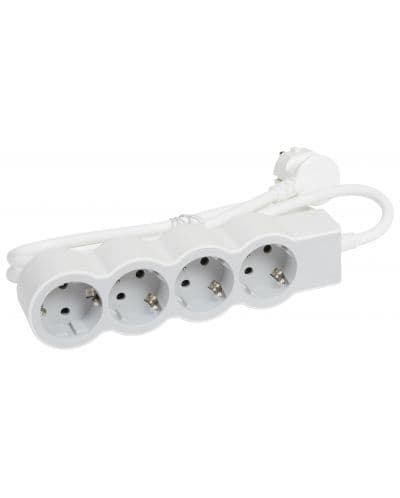 Разклонител Legrand - STD 694561, 4 гнезда, 3m, бял/сив