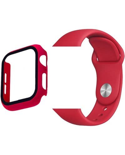 Каишка и протектор Trender - Apple Watch, 40/41 mm, червени