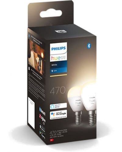 Смарт крушки Philips - Hue, 5.7W, E14, P45, 2 броя, dimmer