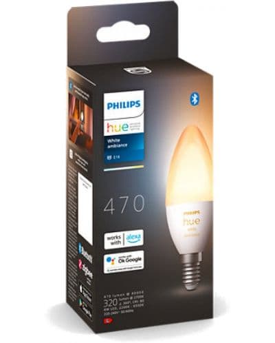 Смарт крушка Philips - Hue, 5.2W, E14, B39, dimmer